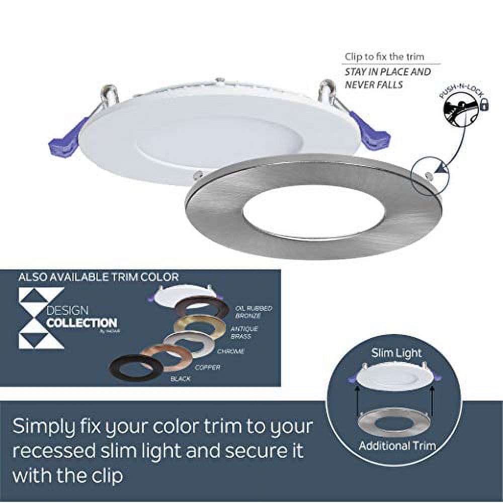 Luminaire encastré profilé DEL 6 po, ensemble de 24, Pour plafonds isolés et non isolés, Intensité réglable, 15W = 90W, 1125 lumens, 4000K (Blanc Froid) grande boîte de jonction, système de connexion