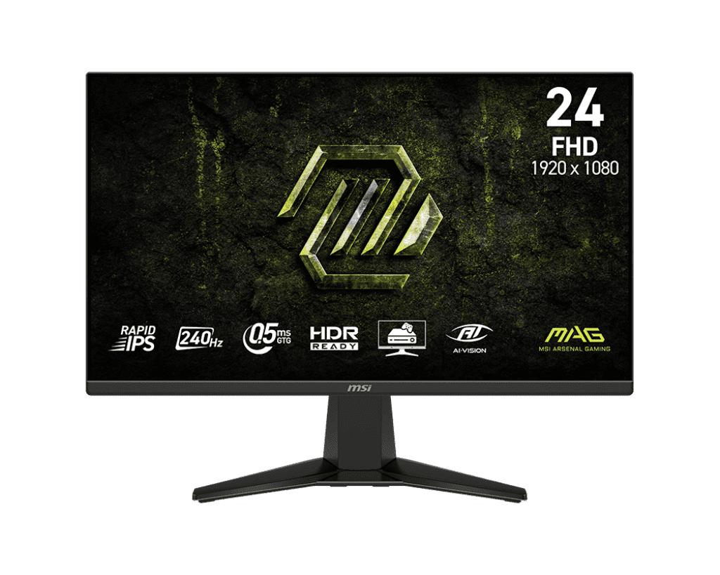 MSI 24" 1920 x 1080 (FHD) 240Hz 0.5ms (GTG) Moniteur de Jeu Rapid IPS avec Inclinaison Ajustable (MAG 245F X24)