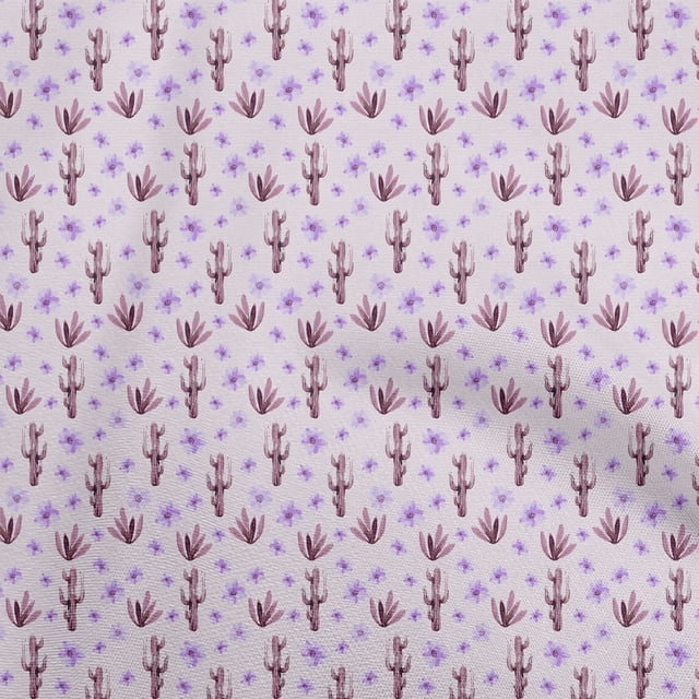 oneOone Tissu Georgette Viscose Rose Cactus Tissu pour Robe Tissu Imprimé au Mètre 42 Pouces de Large
