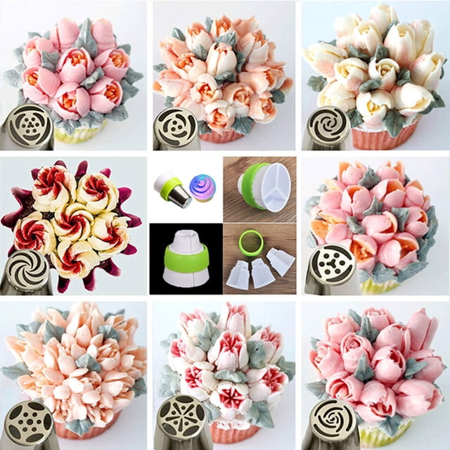 Oversized Stainless Steel Flower Piping Nozzles Set for Cake Dessert Decoration and Baking Tools