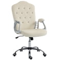 thumbnail image 1 of Vinsetto Chaise de Bureau Capitonnée avec Hauteur Réglable et Fonction d'Inclinaison Beige, 1 of 10
