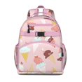thumbnail image 1 of Colorful Ice Cream and Dessert Print Student Backpack Lightweight and Spacious Book Bag Adjustable Straps and Chest Strap for Comfortable Daily Use and Travel, 1 of 6