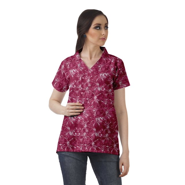Moomaya Chemise Tunique Style Enveloppant pour Femmes en Coton Décontracté Col Classique Boutonné