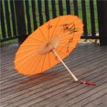 thumbnail image 2 of Rainproof Handmade Orange Paper Umbrella With Bamboo Cloth, Chinese Oiled Paper For Cosplay And Photography, 2 of 5