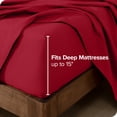 thumbnail image 3 of Bare Home Ensemble de Draps en Flanelle - 100 % Coton - Poche Profonde - Très Grand Fendu, Rouge, 5 Pcs, 3 of 7