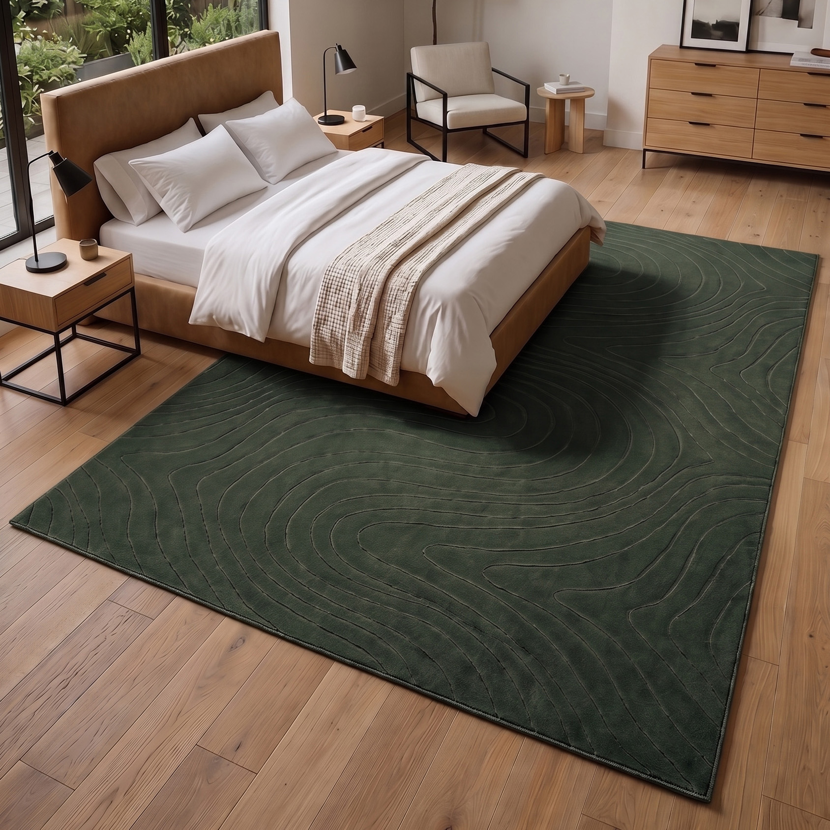 Tapis Somos Lavable A la Machine Contemporain/Moderne pour Salon, Chambre, Salle Manger, Entrée, Couloir et Plus Encore.