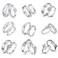 thumbnail image 4 of 2Pcs/set Men Women Couples Rings Wedding Party Crystal Letters crystal rings Cuff Ring Love Matching Jewelry, 4 of 7