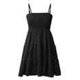 thumbnail image 4 of JIRNDf Robe d'Été pour Femmes Tendance 2025 Courte Unie Ourlet à Volants Courte Sans Manches Mini Aguichant Robes d'Été pour Femmes Robe Bohème Noir m, 4 of 5