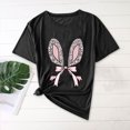 thumbnail image 2 of Plebaso T-Shirts Graphiques de Pâques pour Femmes à Manches Courtes, T-Shirts Imprimés pour Femmes, Décontractés, Amples, d'Extérieur, Hauts Basiques, 2 of 4