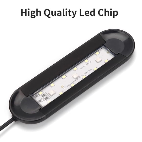Dimmable LED Aquarium Light Clip-On – 5 Brightness Levels, 14 Color Modes, Timer – Aluminum Case – For 8-14 Inch Planted Freshwater Aquariums – Model SZD-Q1, USB DC5V