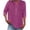 Purple, variant on Lenpel Women's 3/4 Sleeve Tops V Neck Half Button Solid Color Business Casual Work Shirts Loose Tunic Blouses