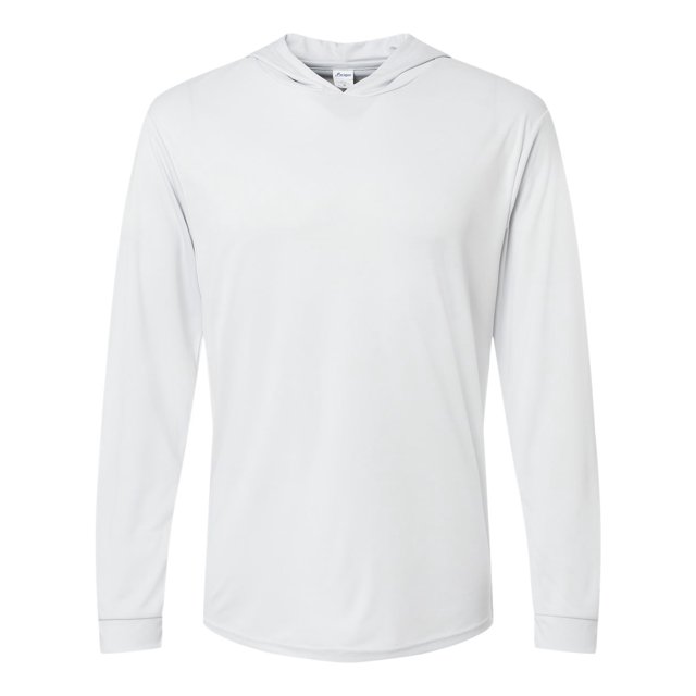 Paragon Mens Bahama Performance Hooded Long Sleeve T-Shirt, S, Aluminum