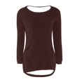 thumbnail image 5 of WZXFASHION Womens Casual Solid Long Sleeve Jumper Sweaters Blouse Sales Today Clearance cozy pullover sweater, 5 of 5
