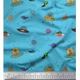 thumbnail image 1 of Soimoi Polyester Crepe Fabric Planet,Animal & Spaceship Cartoon Decor Fabric Printed Yard 52 Inch Wide, 1 of 3