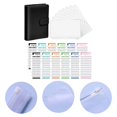 thumbnail image 3 of PU Leather Notebook Binder Clear Binder Pockets Budget Envelope Black, 3 of 9