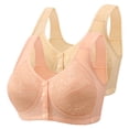 thumbnail image 1 of Posijego 2 Pack Womens Front Closure Bras Plus Size Wireless Bra Push up No Underwire Everyday Bra Multipack, 1 of 2