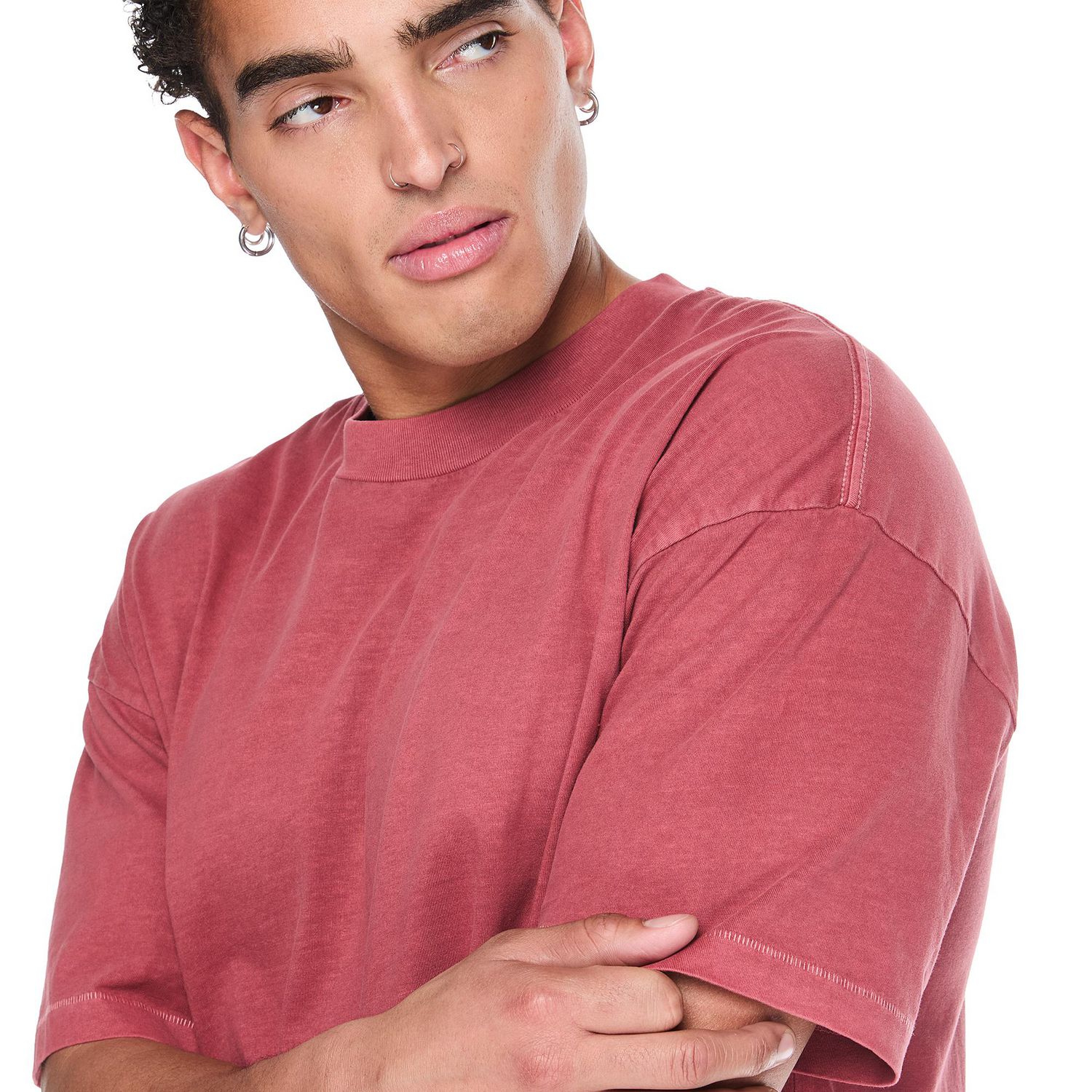 T-shirt surdimensionné à manches courtes No Boundaries pour hommes