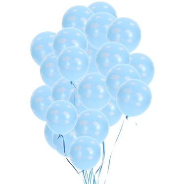 KAKOWELY latex balloons 50pcs 12 Inches Blue Latex Balloons Clouds Printing Balloons Ornaments Set Birthday Party Supplies Layout Decorations4.72"X2.36"X0.04"