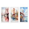 thumbnail image 2 of Designart "Architectural Marvel Red Bridge II" Paysages Urbains Art Mural Encadré Ensemble de 3 - Cadre de Ponts Rouges en Toile pour Décoration de Salon, 2 of 6