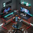 thumbnail image 1 of Bestier 55 inch L-Shaped Gaming Computer Desk with Monitor Stand Home Office Corner Desk, 1 of 6