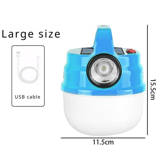 Portable Outdoor Camping Light, Rechargeable 1200mAh Battery Solar Powered And USB Charging, Outdoor Camping Hanging Tent Lamp With Adjustable Brightness