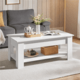 thumbnail image 2 of FullFurnique Lift Top Coffee Table with Large Hidden Compartment and Storage Open Shelf, White, 2 of 9