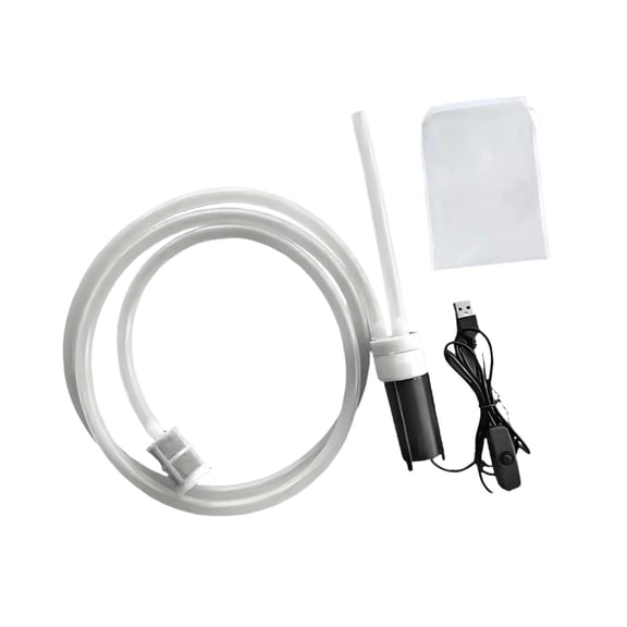 veasfak Pompe d'Auto-amorçage pour Siphon Électrique USB Facile à Utiliser Polyvalente Légère Anti-Fuite Sac Tubulaire 200cm