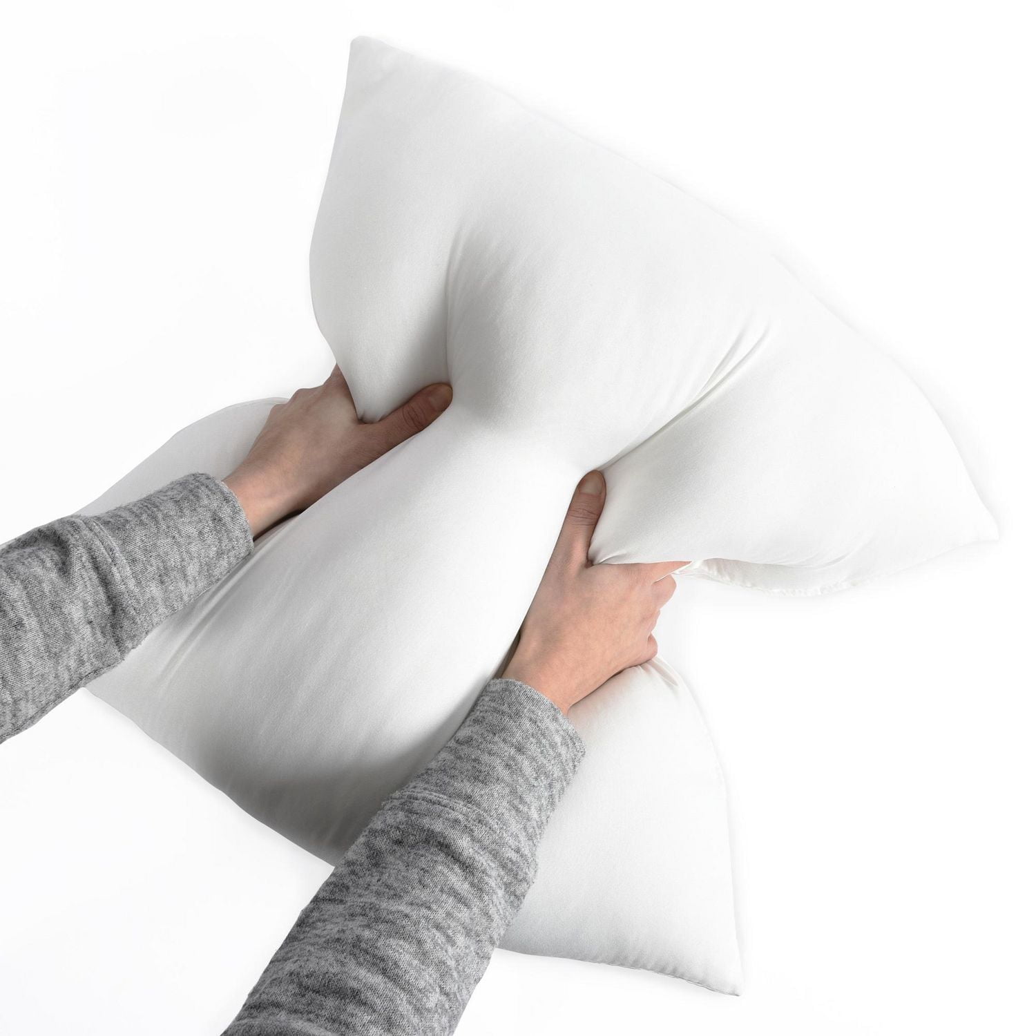 Garnitures de coussin 20 x 20 po (Ensemble de 2, blanches) - Garnitures de coussin décoratives pour canapé, sofa, lit, fauteuil