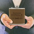 thumbnail image 4 of Personalized Groomsmen, Best Man, Groom Flask Sets - Uniform MPM Style Brown (6), 4 of 4
