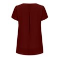 thumbnail image 4 of Birdeem T-Shirt à Manches Courtes en Chiffon Uni Décontracté Col en V pour Femmes, 4 of 5