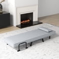 thumbnail image 4 of Costway Fauteuil-Lit Convertible Pliant à 6 Positions avec Oreiller, Gris Pâle, 4 of 10