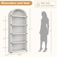 thumbnail image 3 of Bookcase Arched Bookshelf 71.65in Tall Bookcase Farmhouse Display Storage Rack Wooden Bookshelves for Home Office, Living Room, 3 of 9