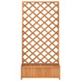 thumbnail image 2 of vidaXL Planter with Trellis Brown Solid Wood Fir, 2 of 5