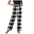thumbnail image 3 of Ketyyh-chn99 Pantalon Cargo à Cordon pour Garçons Enfants, Pantalon Long à Carreaux Rouges pour Garçons et Filles Ados, Pyjama pour Tenues d'Intérieur Assorties en Famille pour 18 Ans, Noir, 3 of 5