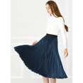 thumbnail image 3 of INSPIRE CHIC Jupe Midi Évasée Plissée en Velours à Taille Haute Élastique pour Femme, 3 of 6