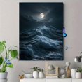 thumbnail image 4 of Qisvanset Moonlit Sea Wave Canvas Print 12x16 Inch Coastal Hotel Decor, 4 of 8