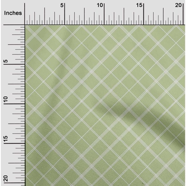 oneOone Organic Cotton Voile Fabric Check & Geometric Printed Craft Fabric BTY 42 Inch Wide