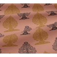 thumbnail image 5 of oneOone Viscose Jersey Peach Fabric Floral & Flying Swan Block Sewing Craft Projects Fabric Prints By Yard 60 Inch Wide, 5 of 5