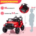 thumbnail image 2 of UBesGoo 12V Kids Ride On Car Powered Electric Car Truck with RC, Headlights, Music - Red, 2 of 6