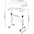 thumbnail image 3 of Ourlova Bureau Blanc à Hauteur Réglable avec Roulettes, Table PC, Petit Bureau d'Ordinateur, Bureau Debout, Bureau Mobile pour Chambre, Bureau, Sofa, 3 of 6
