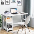 thumbnail image 4 of Costway Trestle Computer Desk Home Office Workstation w/Removable Shelves Vintage White, 4 of 9