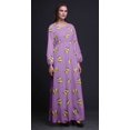 thumbnail image 4 of Bimba Robe Maxi à Manches Longues pour Femmes en Georgette Mousse avec Papillons et Papillons Imprimés, Taille Élastique - Très Petit, 4 of 5
