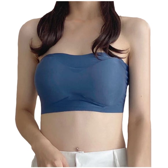 EQWLJWE Ice Silk Strapless Strapless With Traceless Breathable Underwear Inside True Bras For Women