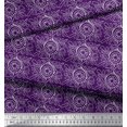 thumbnail image 3 of Soimoi Purple polyester Crepe Fabric Print Block Print Sewing Fabric Yard 52 Inch Wide, 3 of 3
