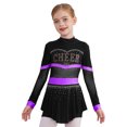 thumbnail image 1 of iiniim Enfants Filles Paillettes Uniforme de Cheerleading Tenue de Cheerleader Robe de Danse Scintillante Justaucorps Performance Tenue de Danse Violet 12, 1 of 7