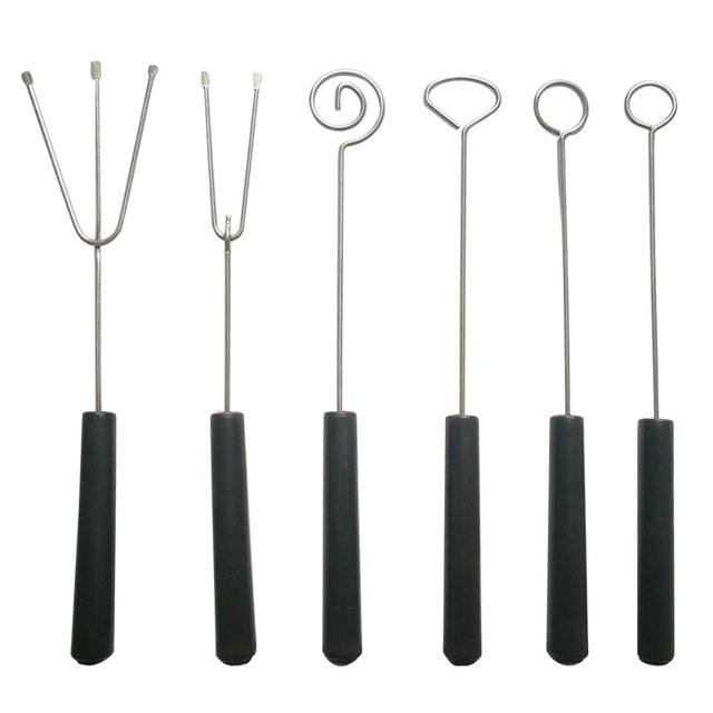 6 Pcs Fourchette à Tremper en Acier Inoxydable pour Chocolat et Bonbons Outils de Décoration DIY