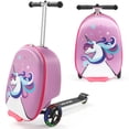 thumbnail image 1 of VEVOR Ride-on Luggage 20-inch Kids Scooter Suitcase with Flash Wheels Purple, 1 of 9
