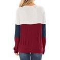 thumbnail image 2 of Women's Long Sleeve Tunics Color Block Cutout Sweatshirt Loose Fit Tops, 2 of 5