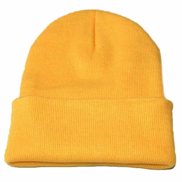 Ersazi Unisex Slouchy Knitting Beanie Hip Hop Cap Warm Winter Ski Hat In Clearance Yellow Free Size