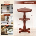 thumbnail image 3 of Gymax 2 Pcs Table Ronde Haute à 2 Niveaux avec Tablette de Rangement et Base Piédestal pour Cuisine, 3 of 10